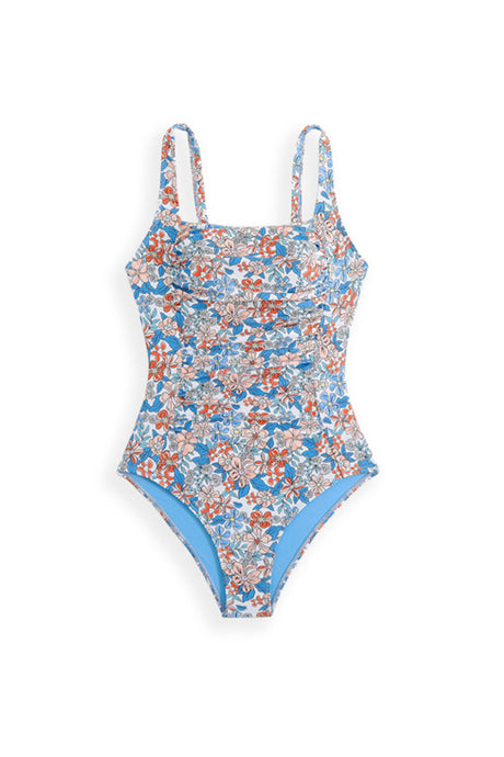 Arolora Floral One-Piece Swimsuit with Sarong