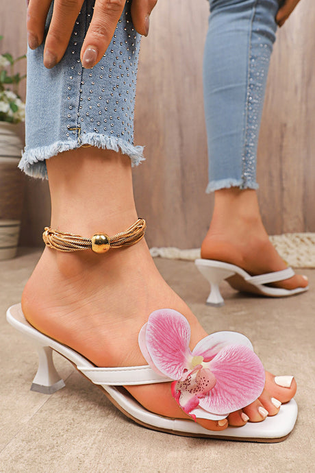 Arolora Floral Slip-on High Heels