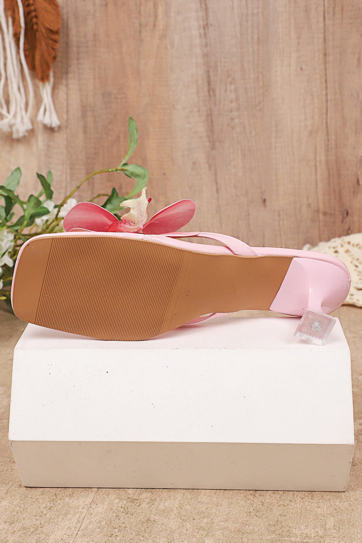 Arolora Floral Slip-on High Heels