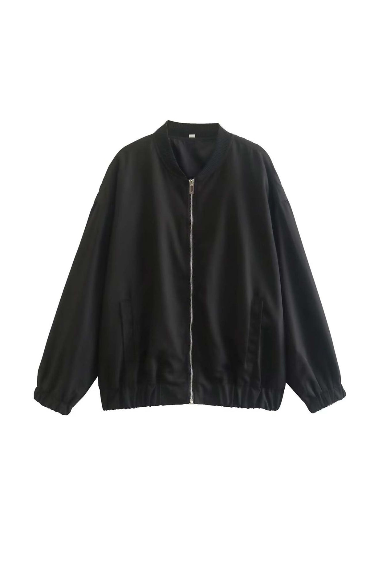 Arolora front-zip-oversized-bomber-jacket
