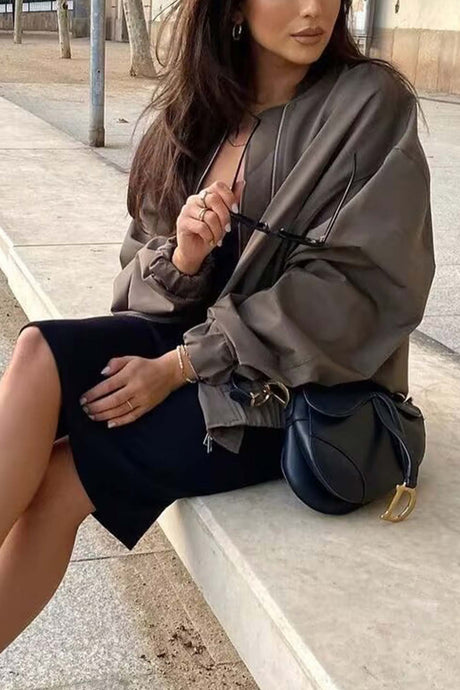 Arolora front-zip-oversized-bomber-jacket