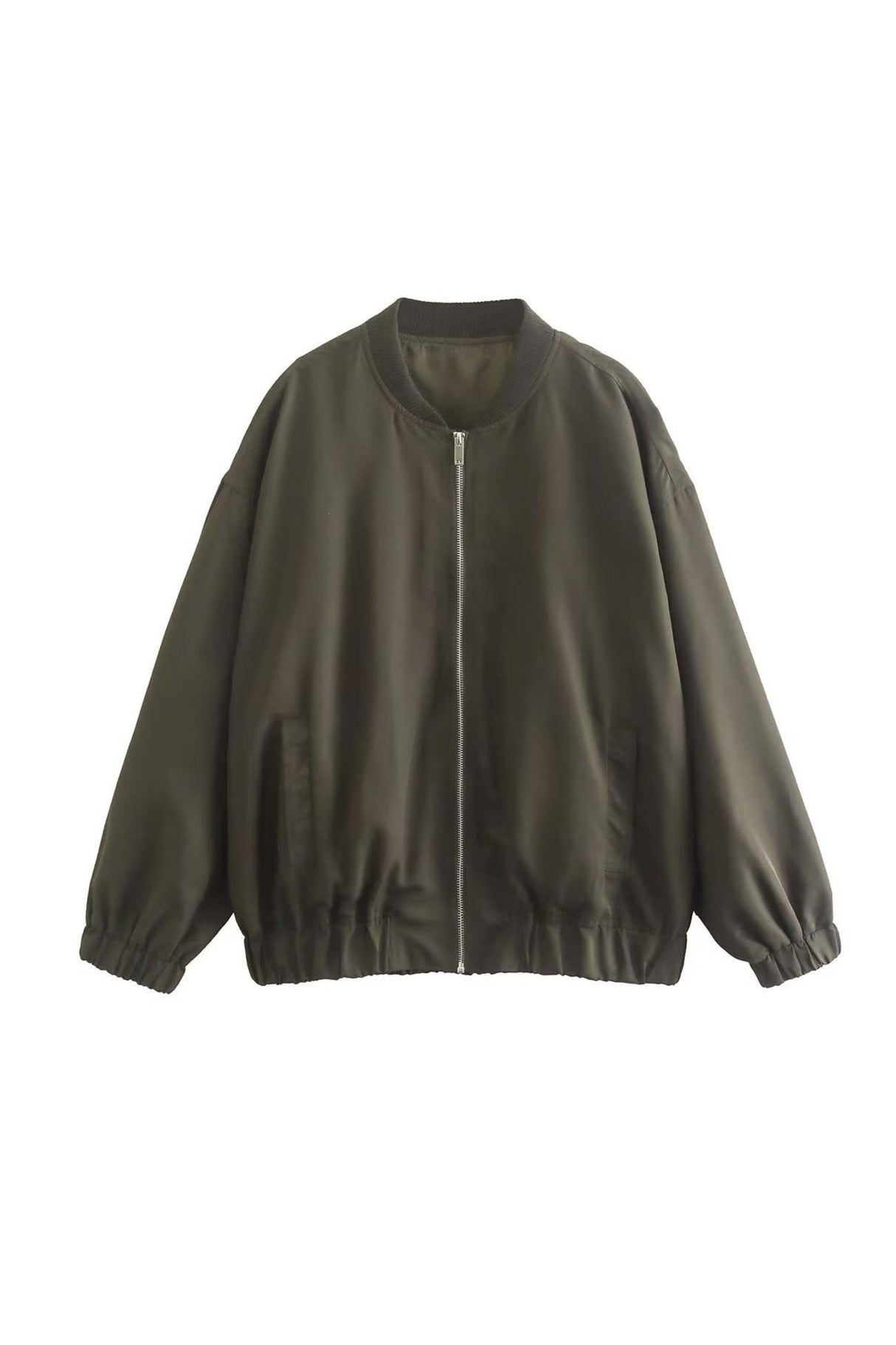 Arolora front-zip-oversized-bomber-jacket