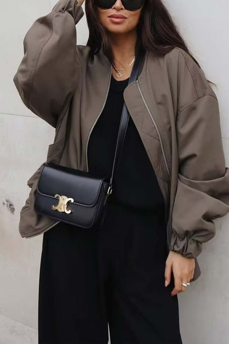 Arolora front-zip-oversized-bomber-jacket