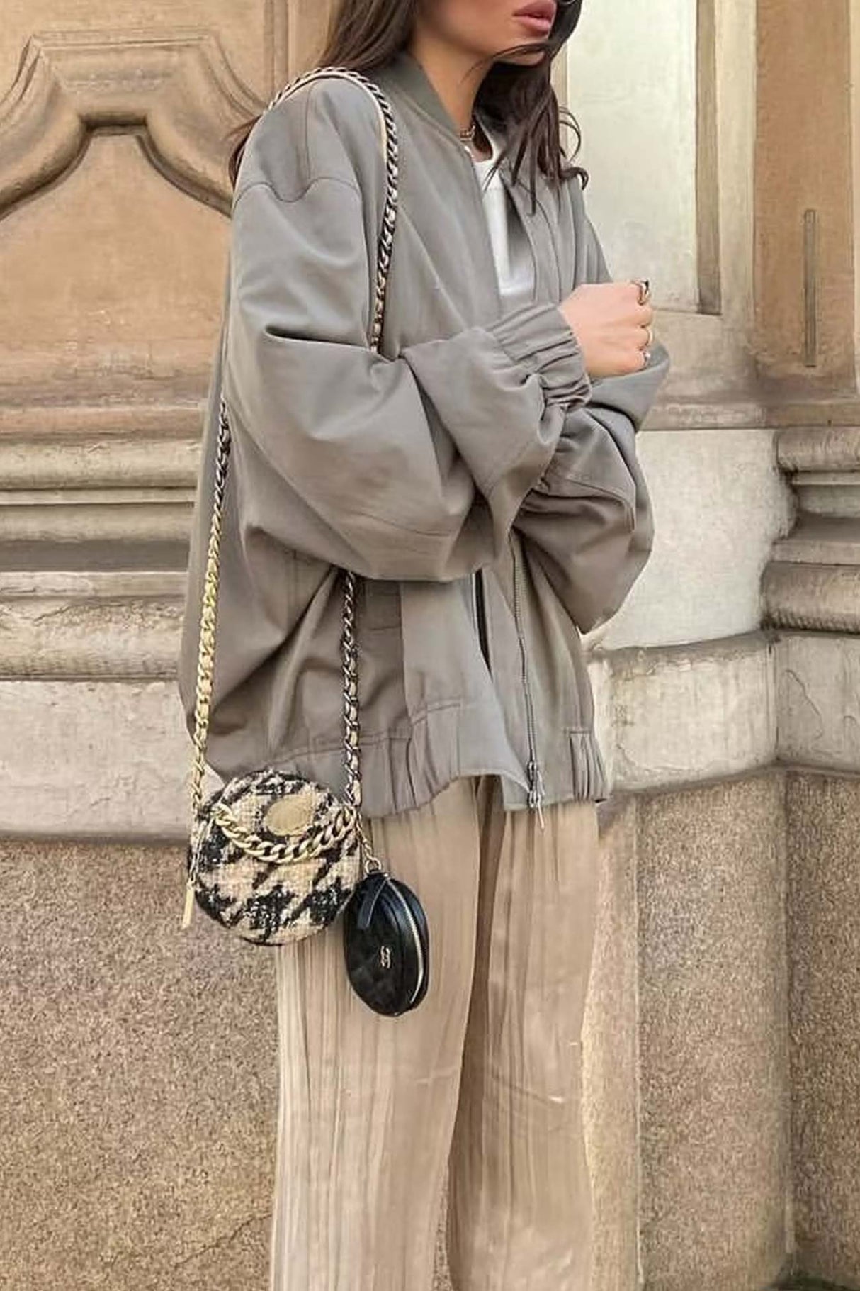 Arolora front-zip-oversized-bomber-jacket