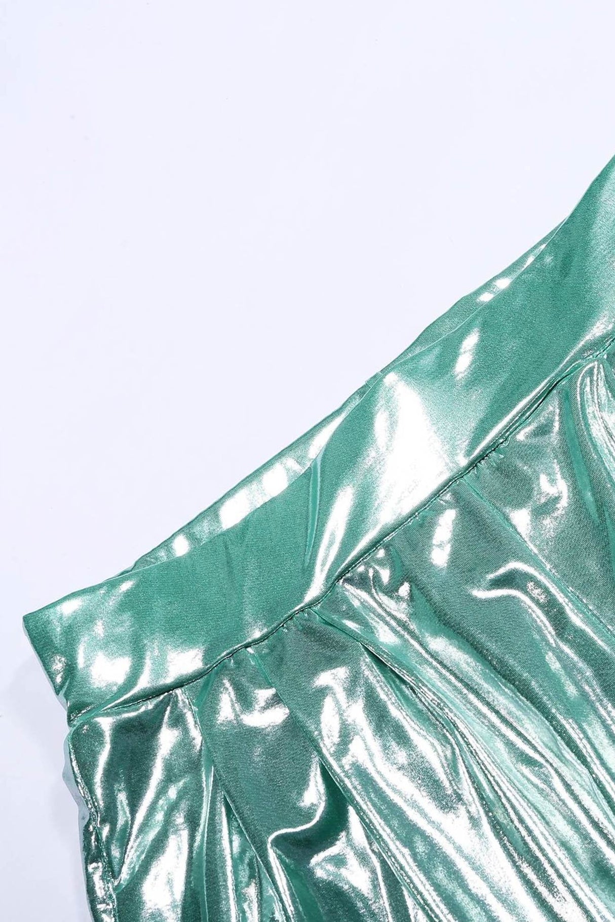 Arolora Glossy Vest Wide Leg Pants Set