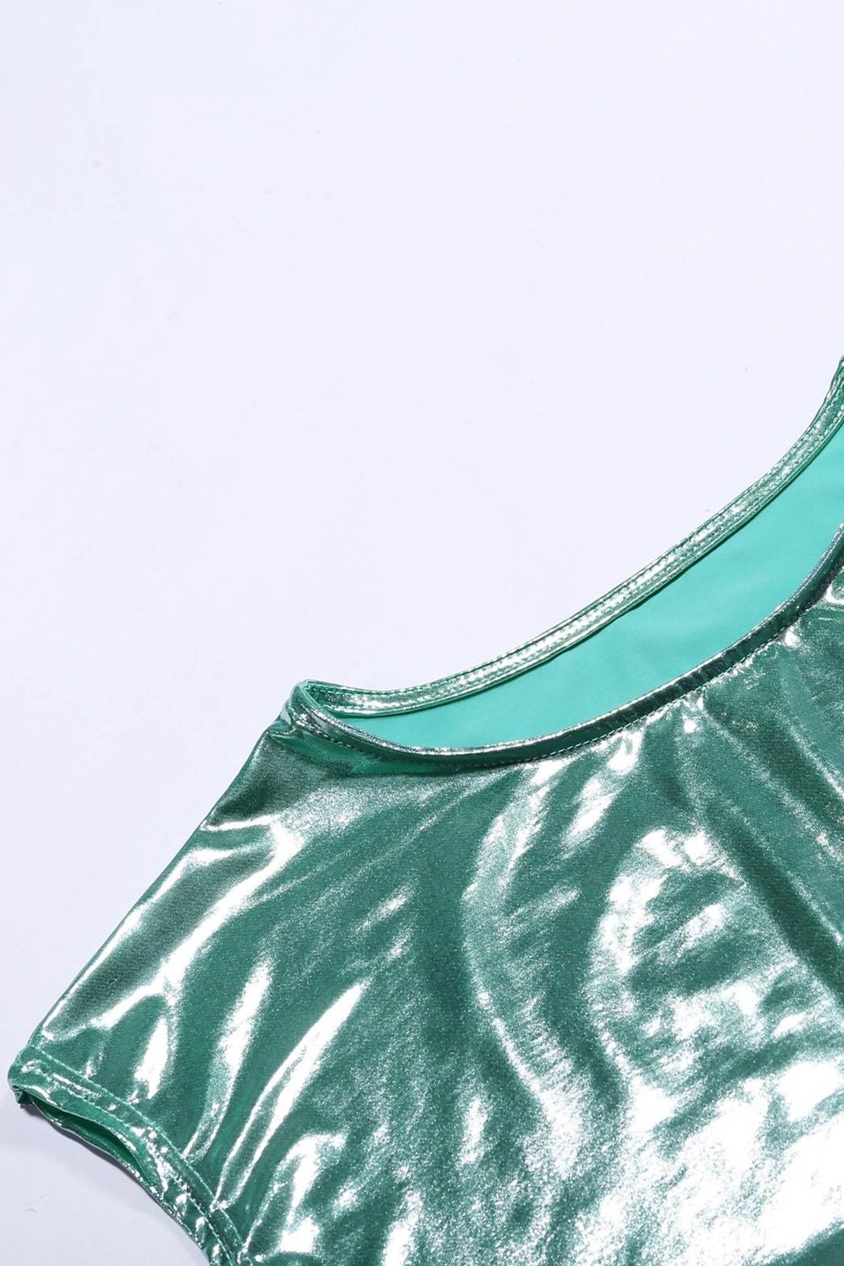 Arolora Glossy Vest Wide Leg Pants Set