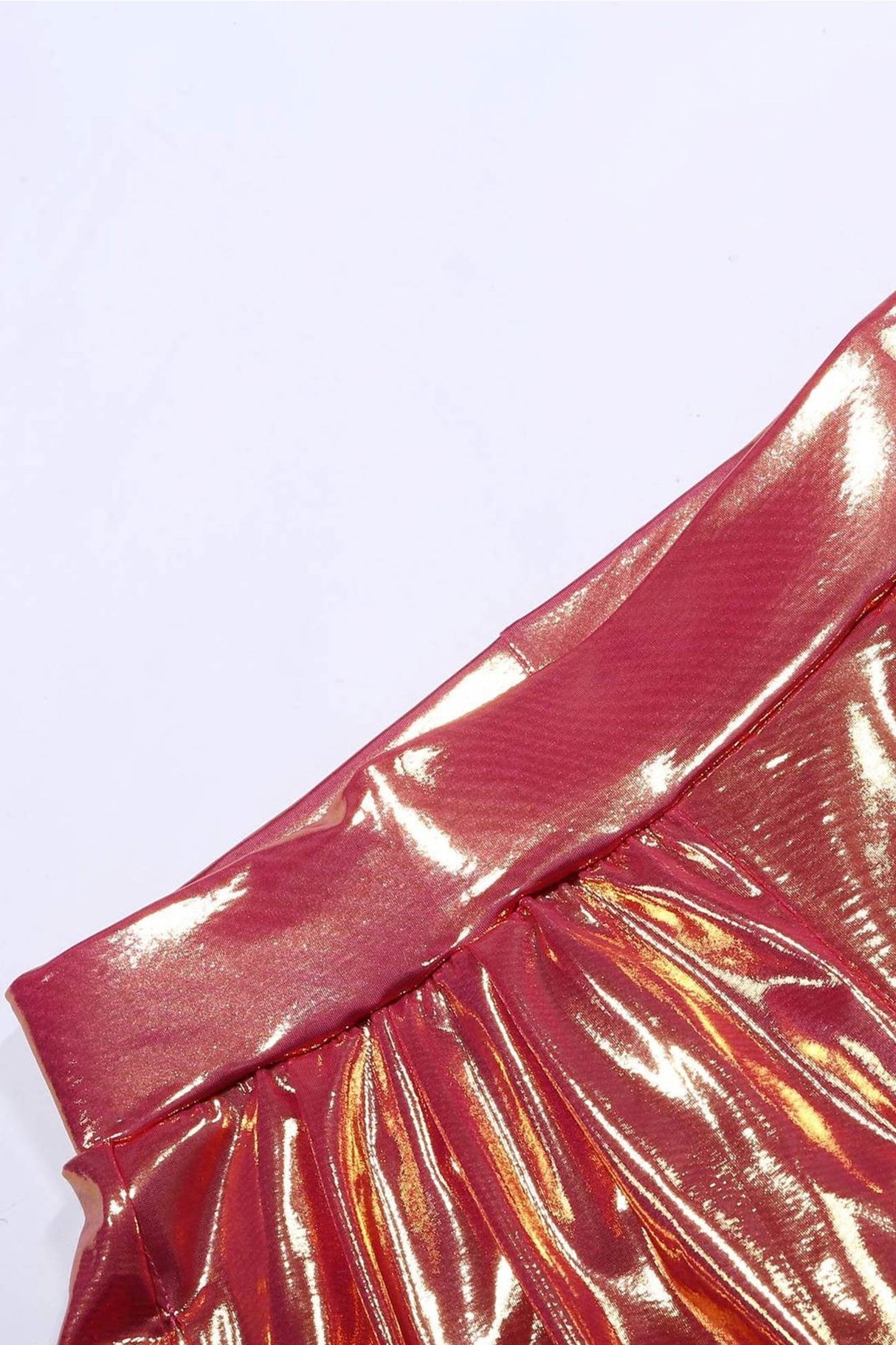 Arolora Glossy Vest Wide Leg Pants Set