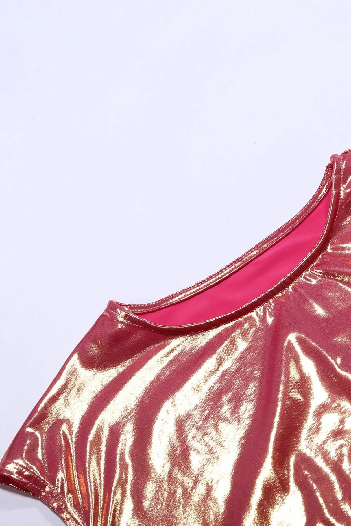 Arolora Glossy Vest Wide Leg Pants Set