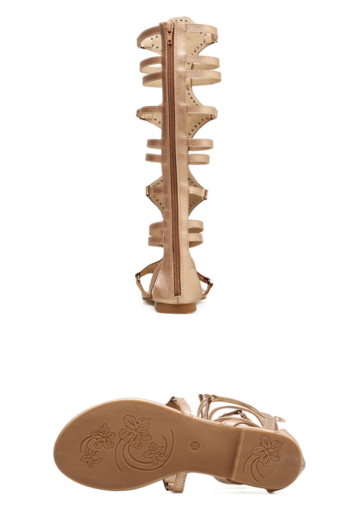 Rivet Zipper Gladiator Sandals