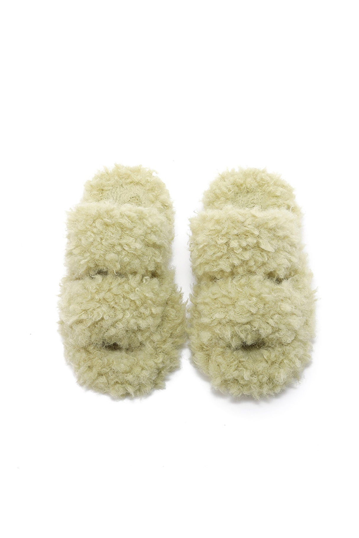 Solid Color Open Toe Home Fuzzy Slippers