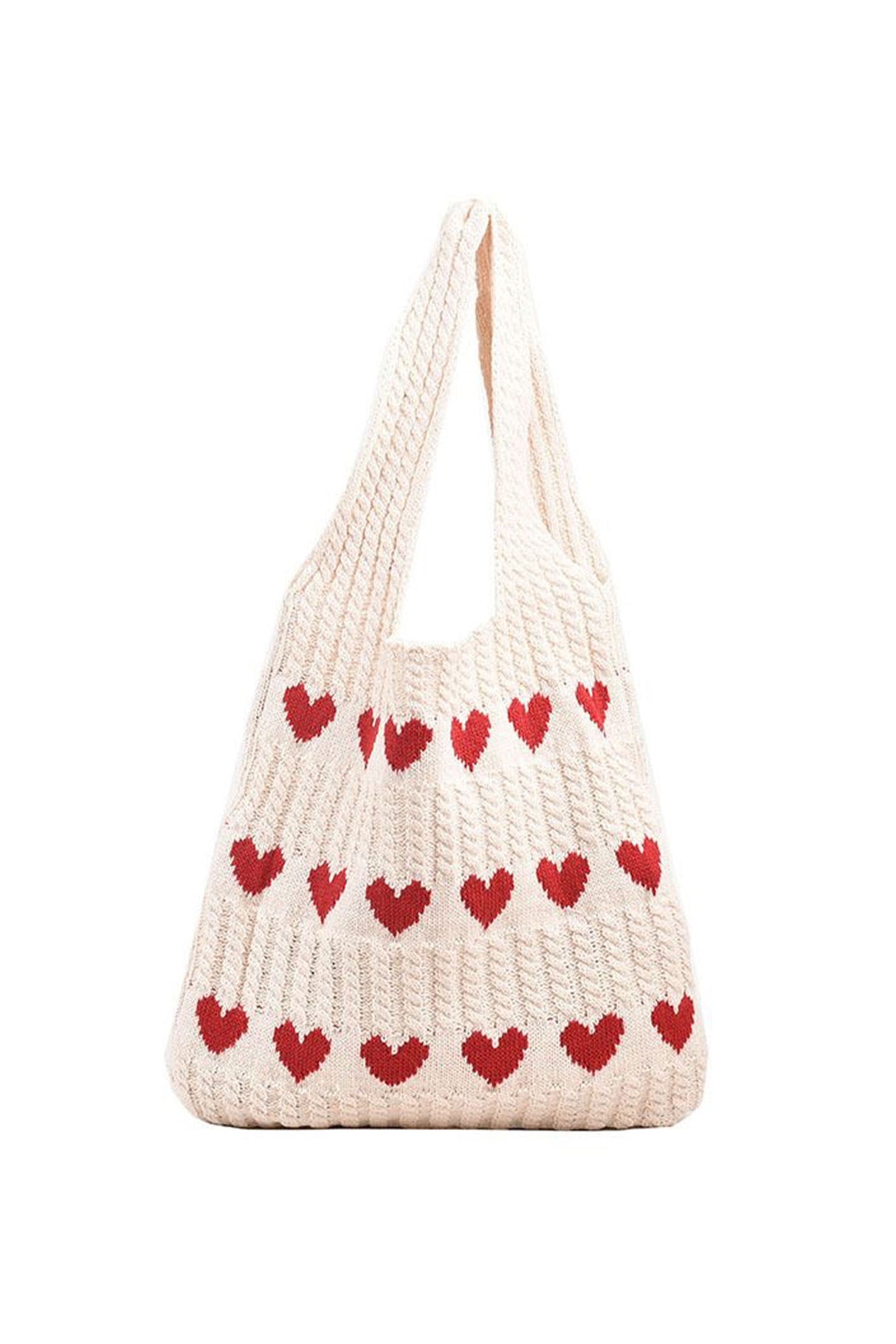 Heart Knitted Shoulder Bag