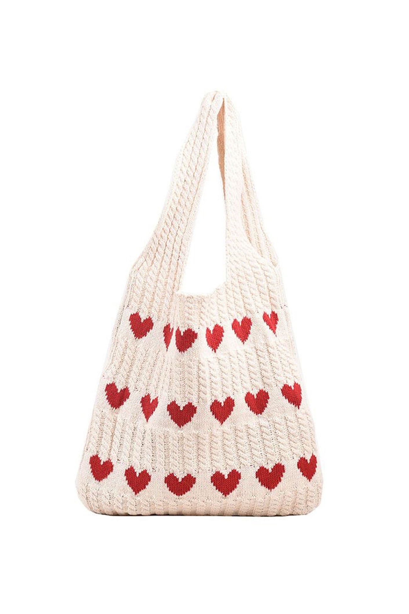 Heart Knitted Shoulder Bag