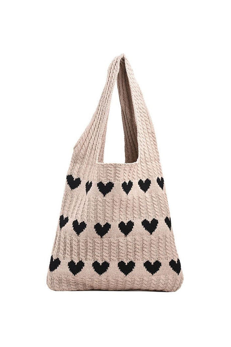 Heart Knitted Shoulder Bag