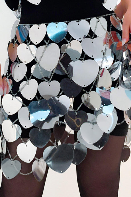 Heart Shaped Sequin Body Chain