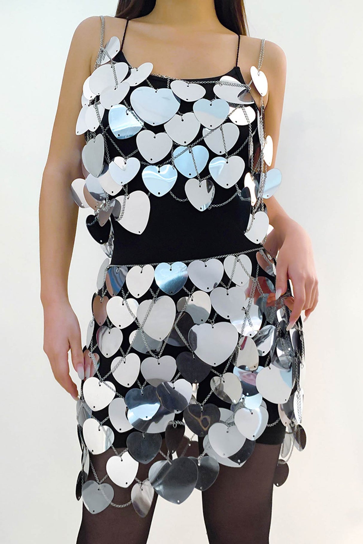 Heart Shaped Sequin Body Chain