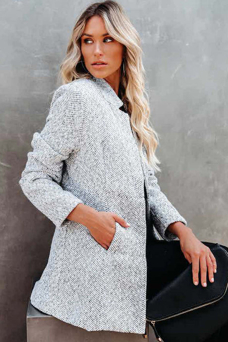 Arolora Heather Grey Pocketed Coat