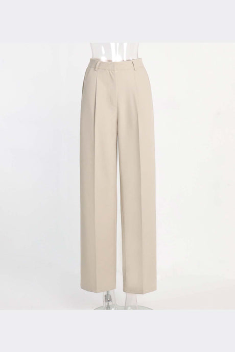 Arolora high-waisted-straight-cut-pants