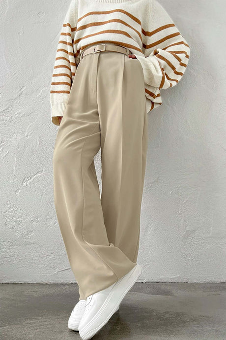 Arolora high-waisted-straight-cut-pants