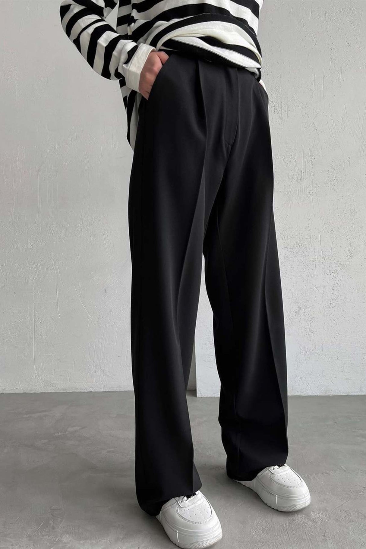Arolora high-waisted-straight-cut-pants