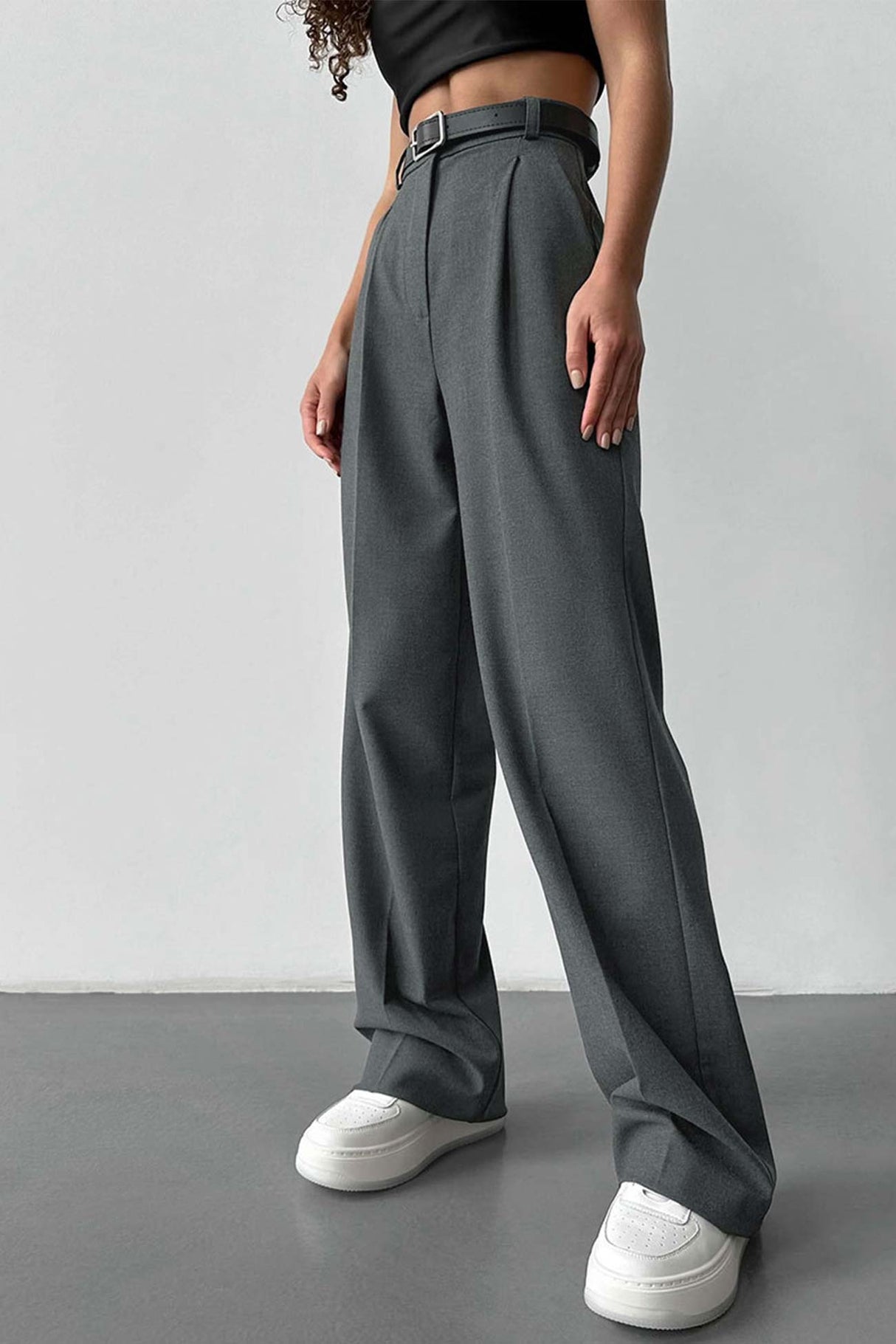 Arolora high-waisted-straight-cut-pants