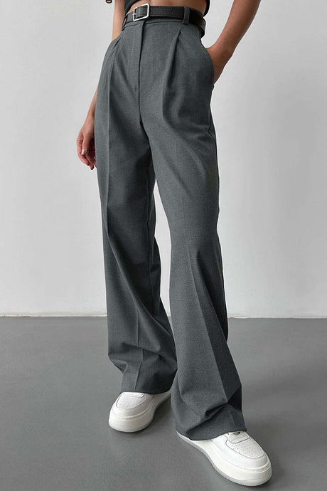 Arolora high-waisted-straight-cut-pants