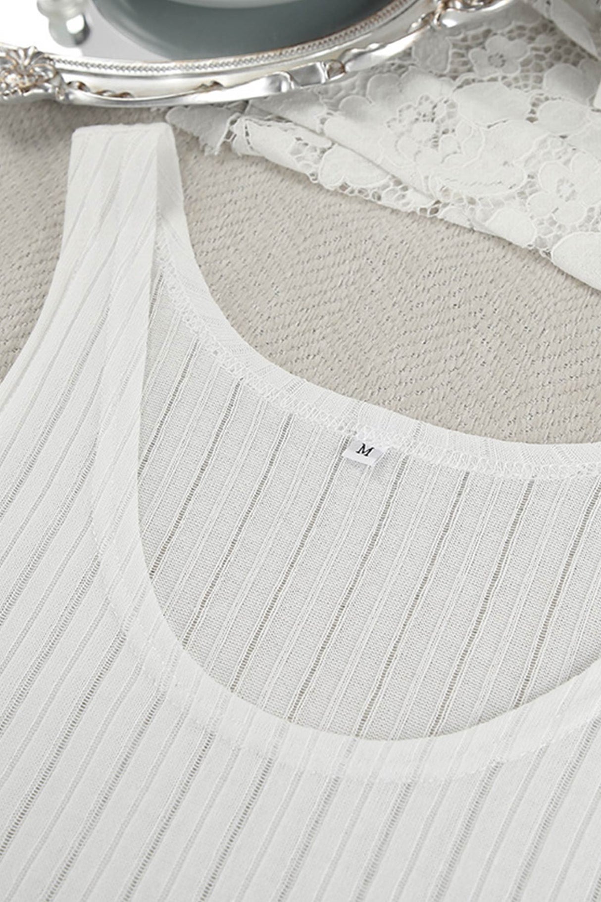 Arolora Hollow Out Knit Tank Top Pants Set