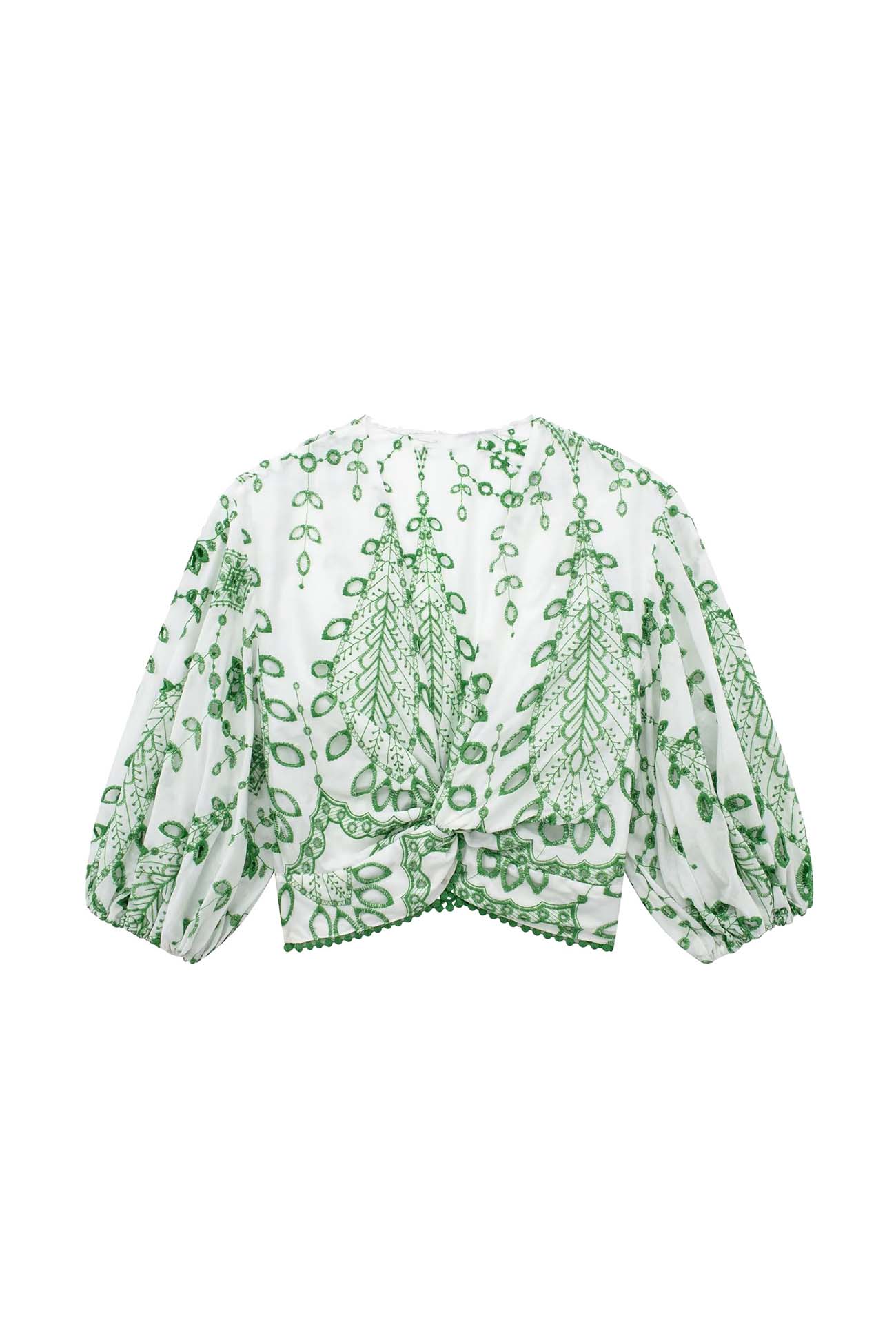 Hollow Embroidery V Neck Twisted Shorts Set