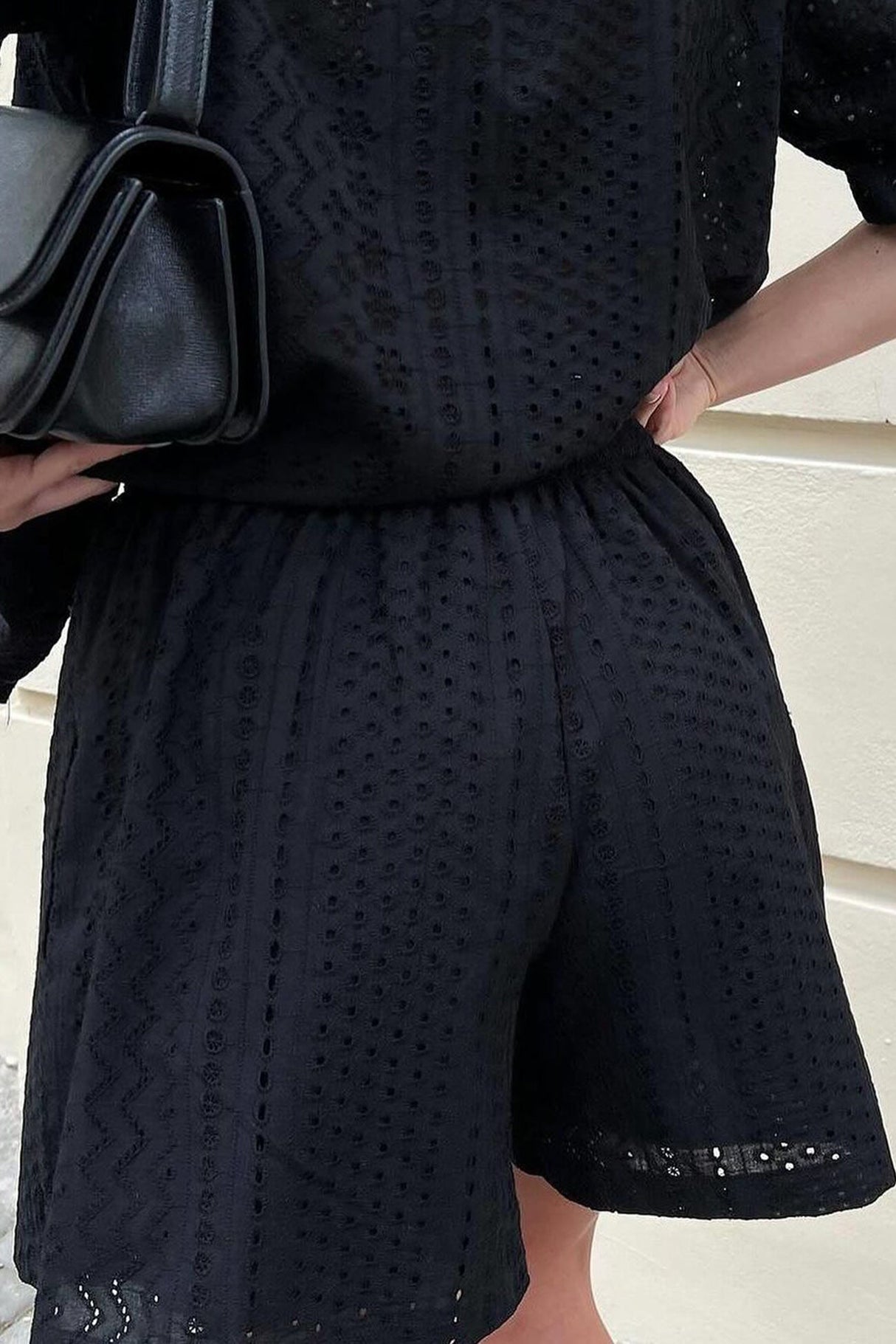 Arolora jacquard-hollow-out-shirt-suits