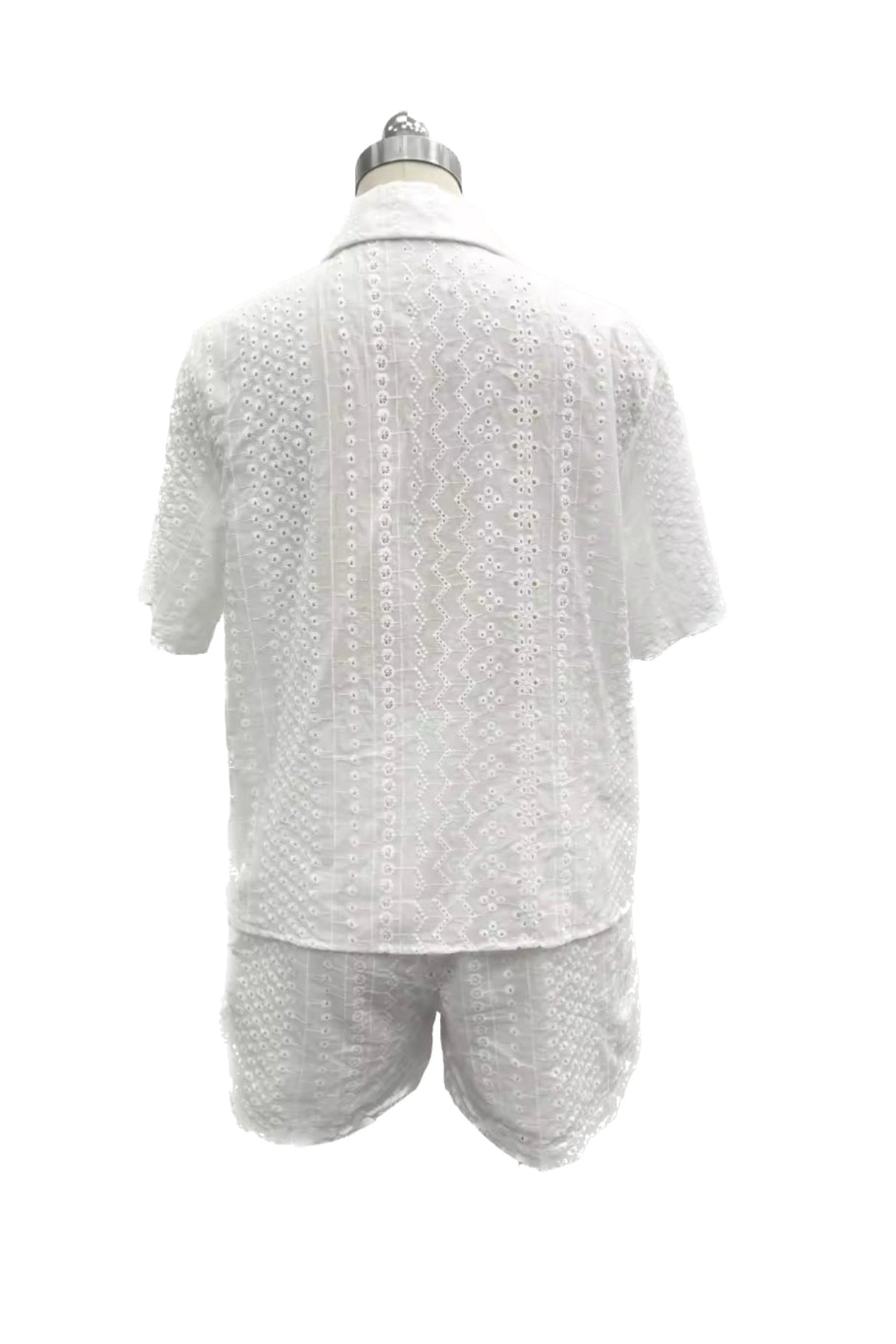 Arolora jacquard-hollow-out-shirt-suits