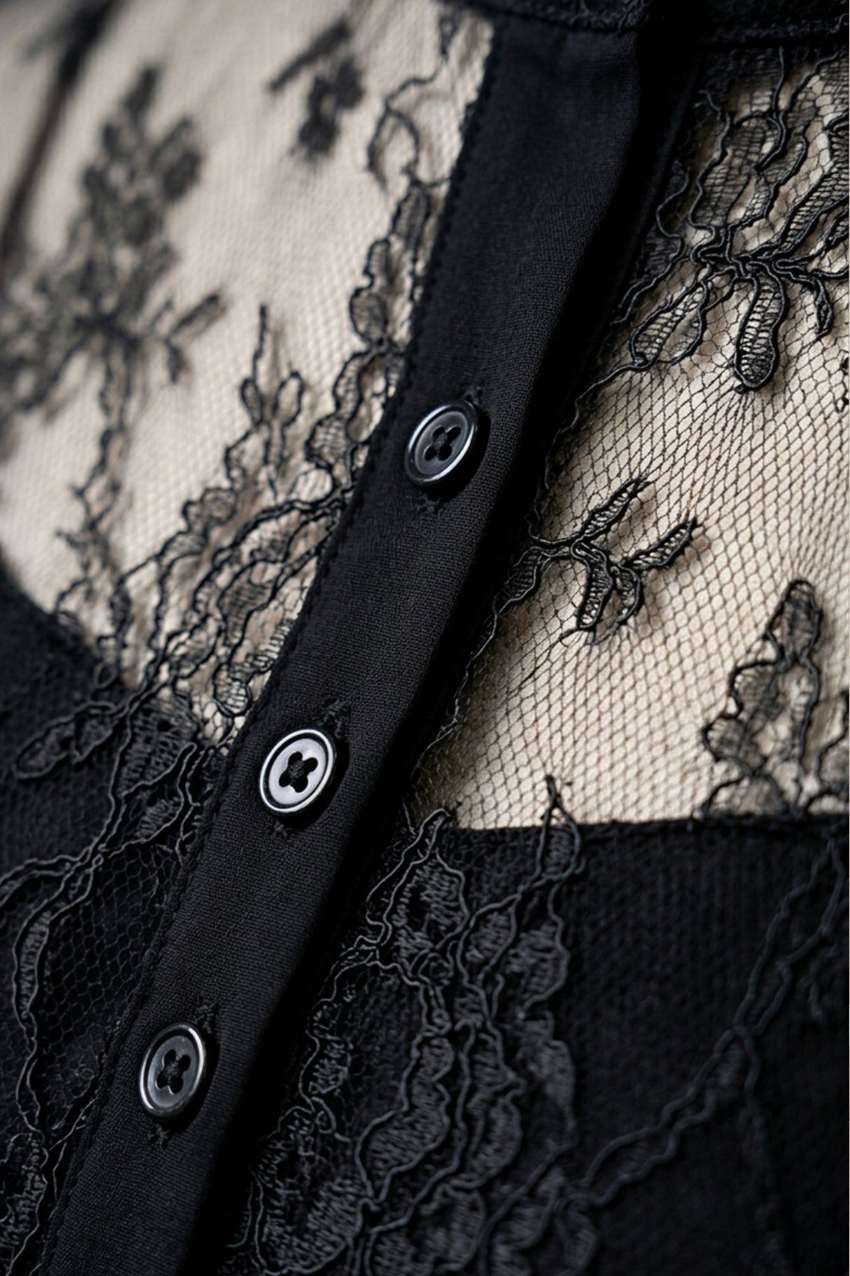 Lace Button-up Long Sleeve Retro Maxi Dress