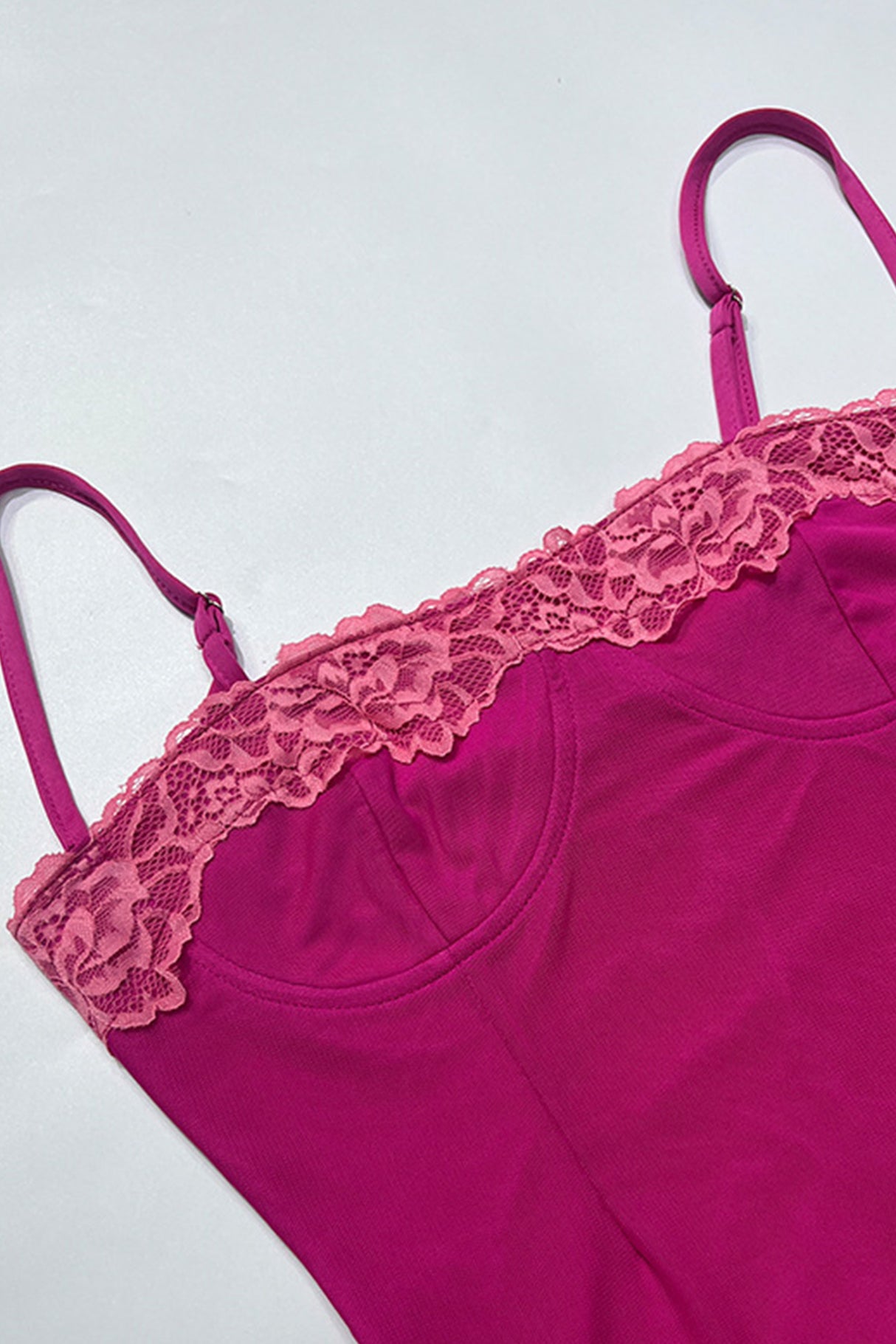 Lace Contrast Corset Cami Dress