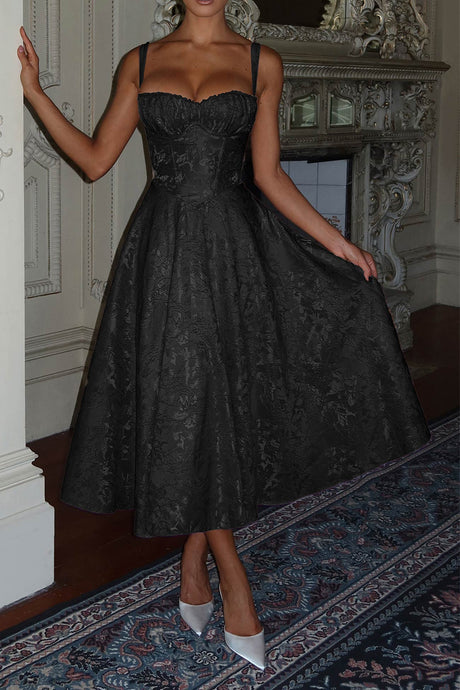 Arolora Lace Corset High Waist Swing Dress