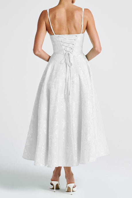 Arolora Lace Corset High Waist Swing Dress