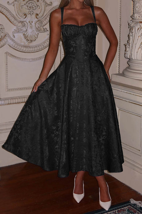 Arolora Lace Corset High Waist Swing Dress