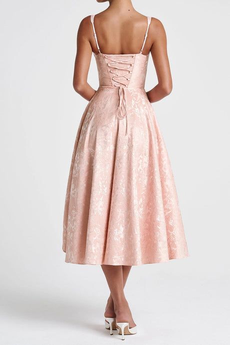 Arolora Lace Corset High Waist Swing Dress