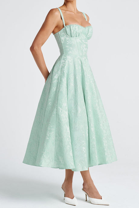 Arolora Lace Corset High Waist Swing Dress