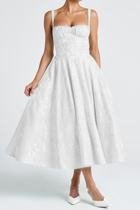 Arolora Lace Corset High Waist Swing Dress