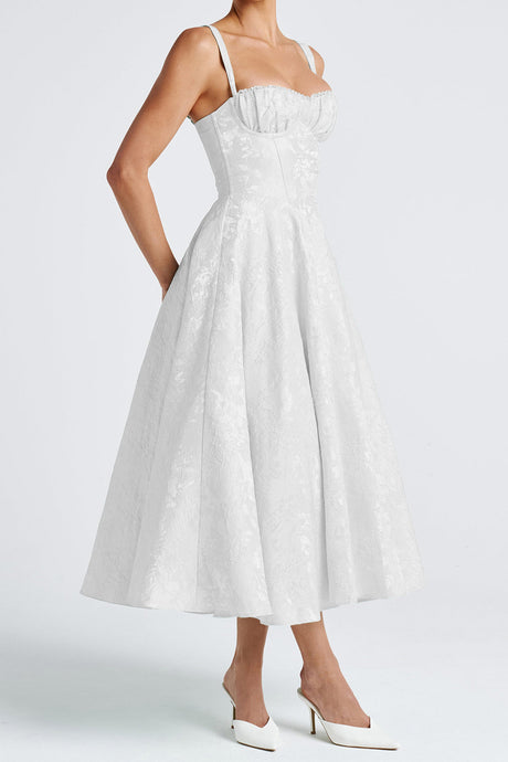 Arolora Lace Corset High Waist Swing Dress