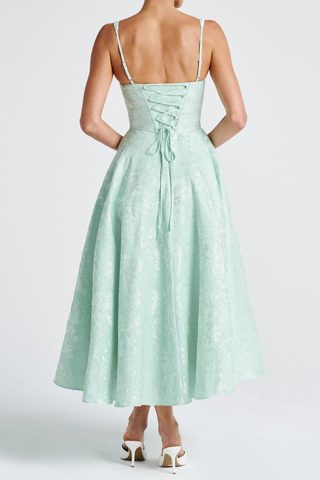 Arolora Lace Corset High Waist Swing Dress