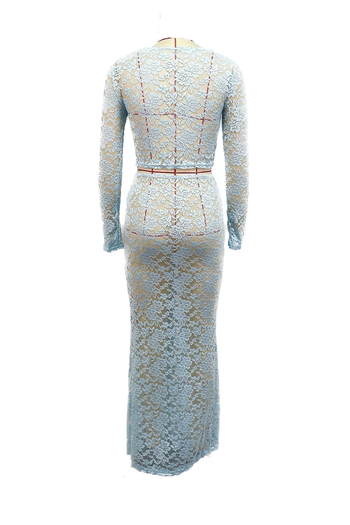 Arolora Lace Crop Top Ruched Skirts Cover-up Suits