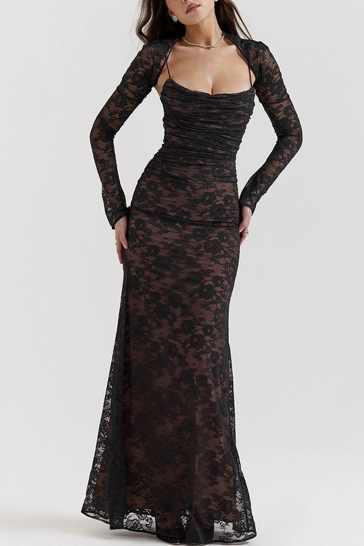 Arolora lace-fishtail-cami-dress-with-cover-up