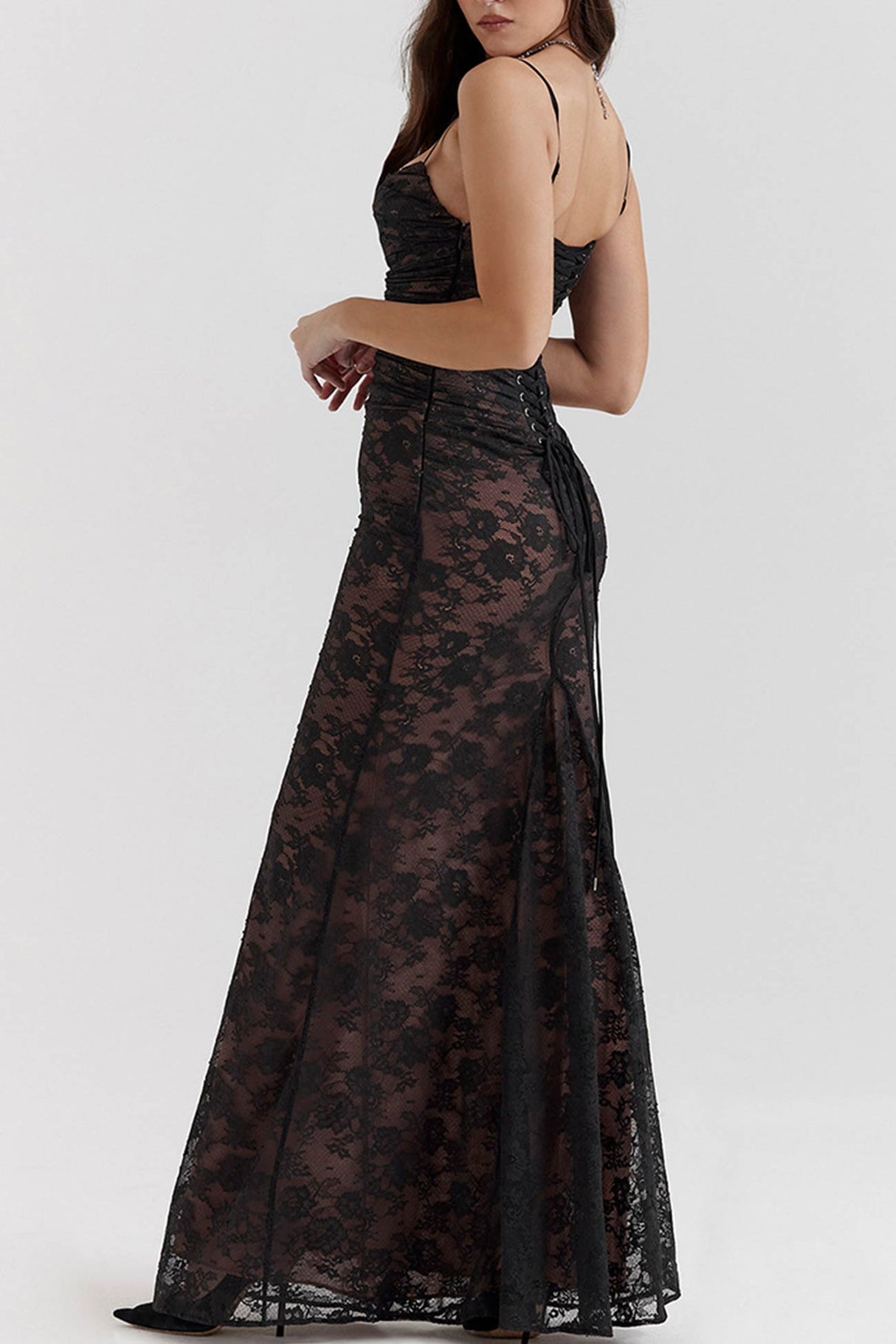 Arolora lace-fishtail-cami-dress-with-cover-up