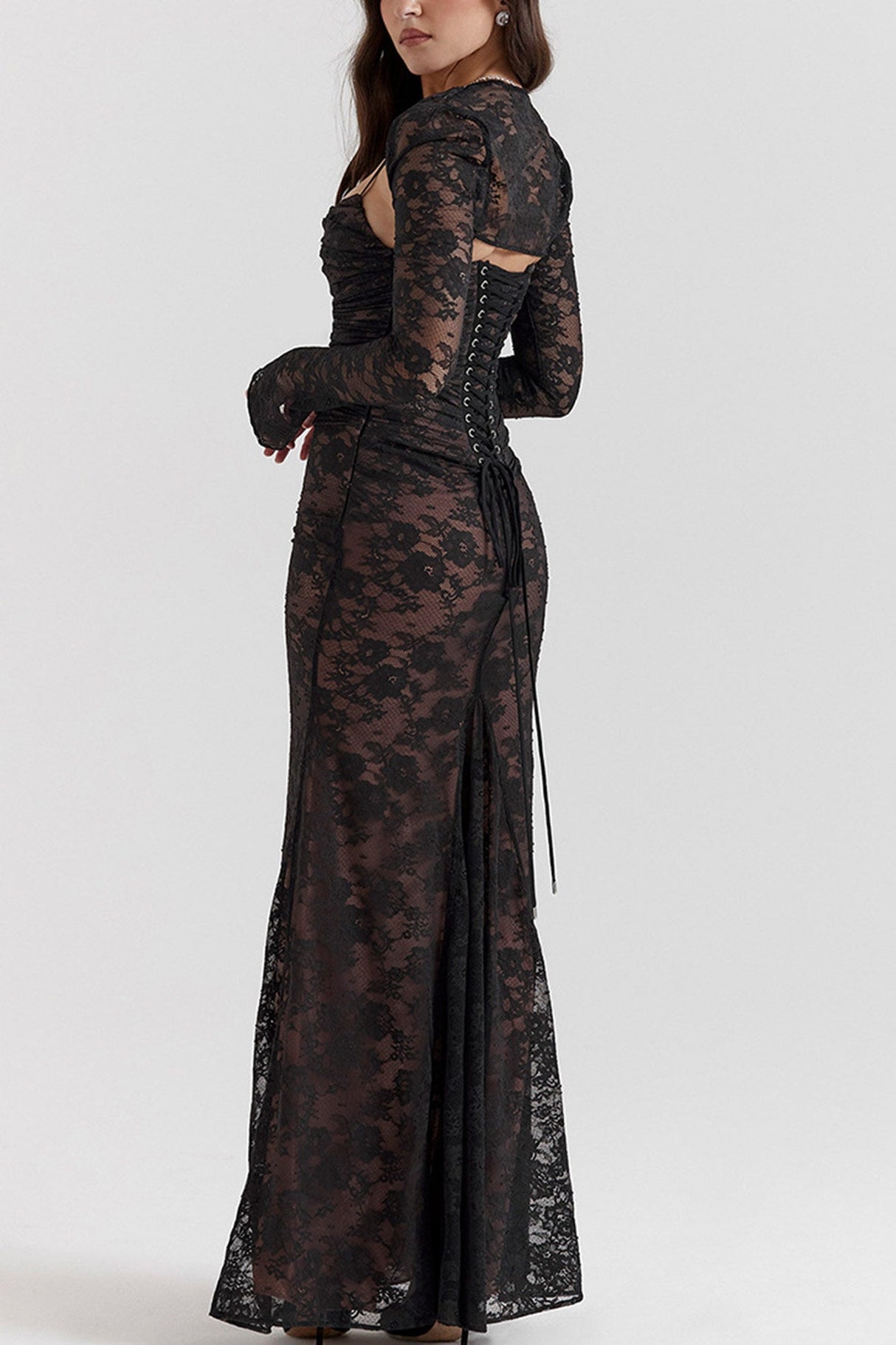 Arolora lace-fishtail-cami-dress-with-cover-up