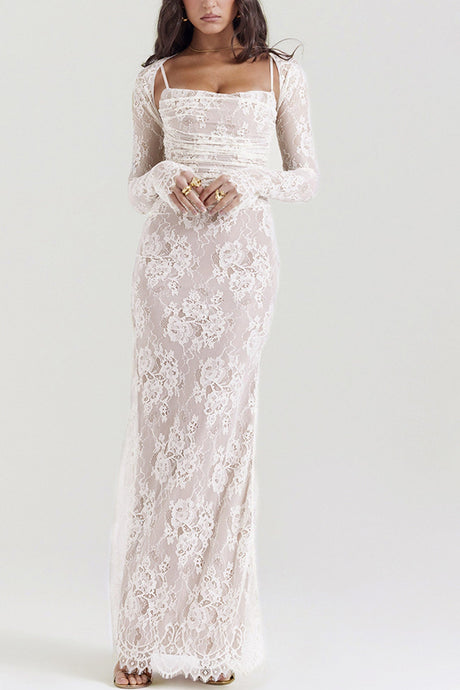 Arolora lace-fishtail-cami-dress-with-cover-up