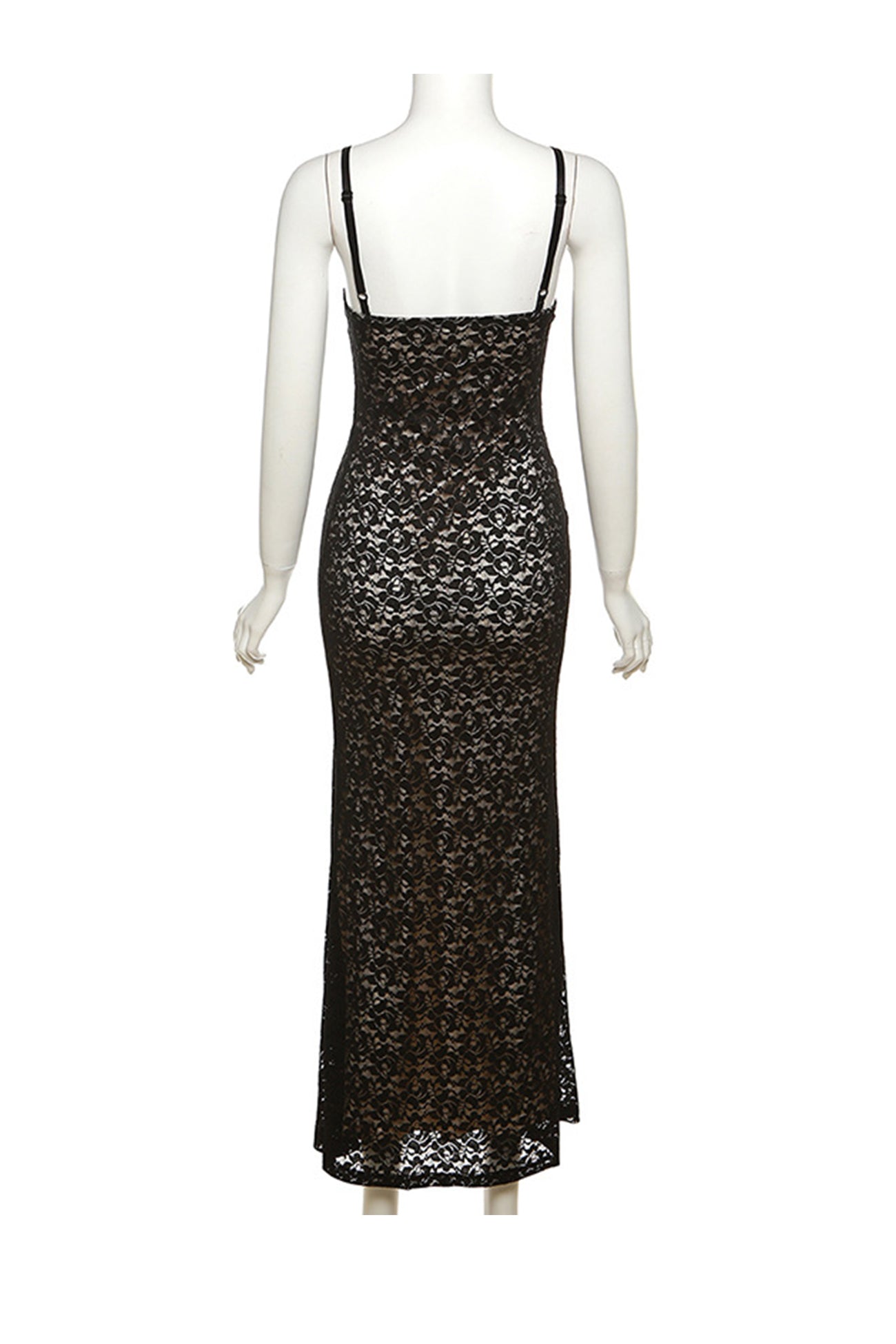 Arolora lace-low-cut-pack-hip-cami-dress