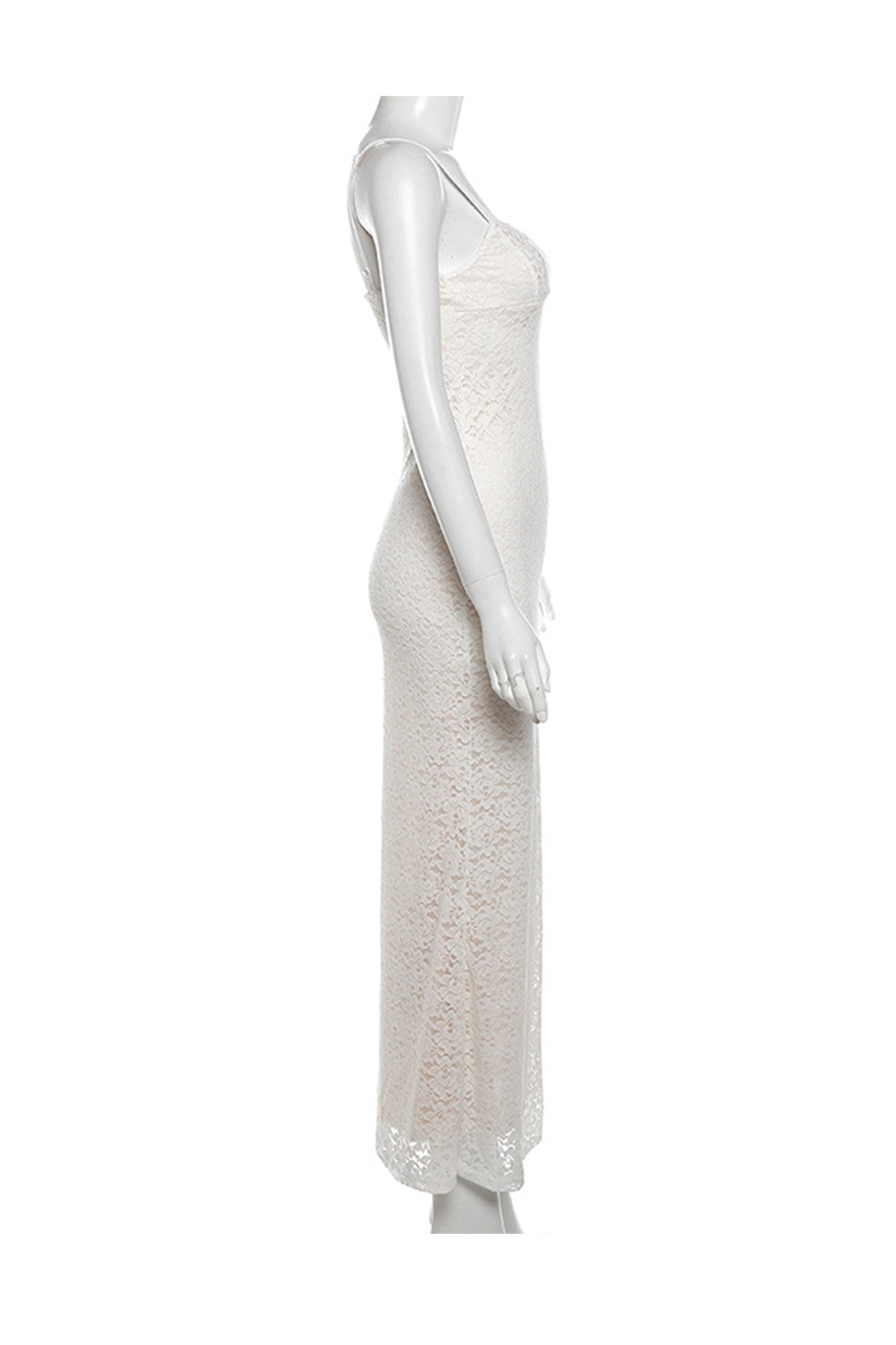 Arolora lace-low-cut-pack-hip-cami-dress