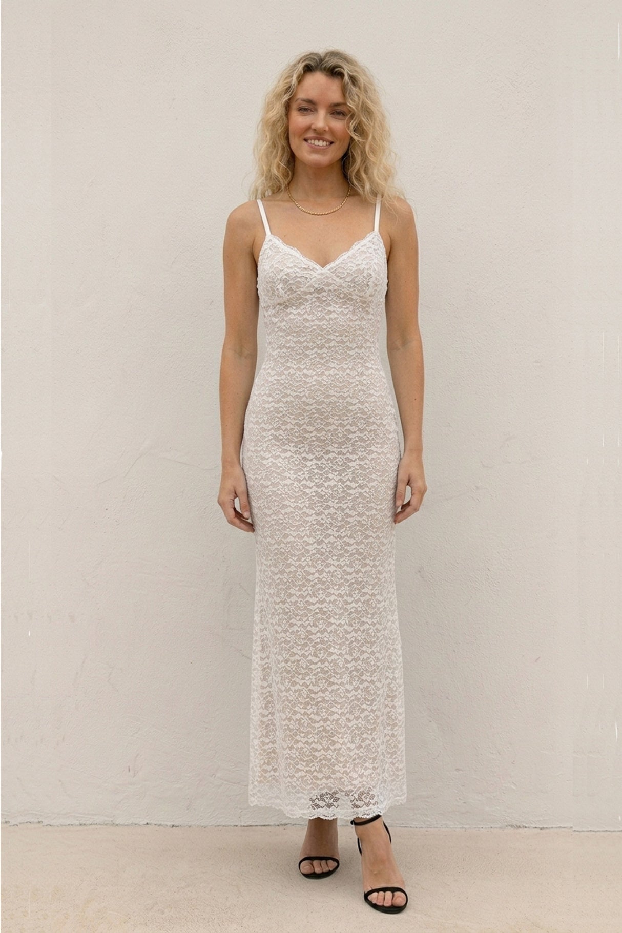 Lace Low Cut Pack Hip Cami Dress