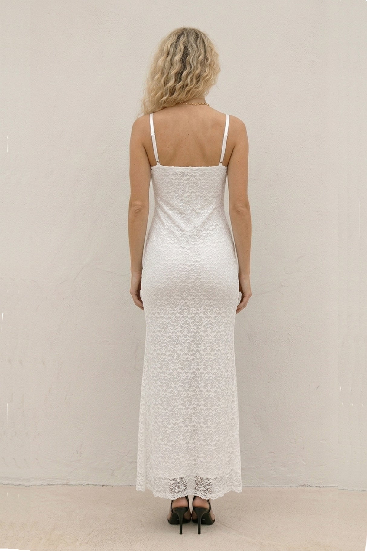 Lace Low Cut Pack Hip Cami Dress