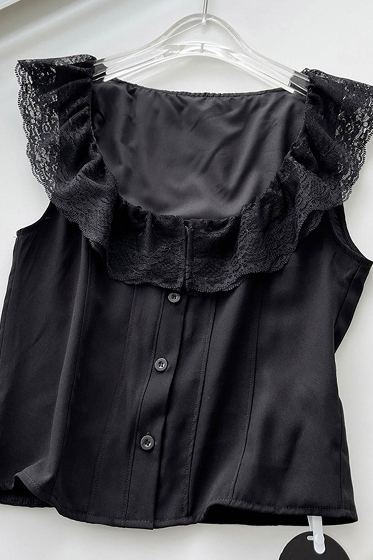 Arolora lace-neck-tank-top-fishtail-skirt-suits