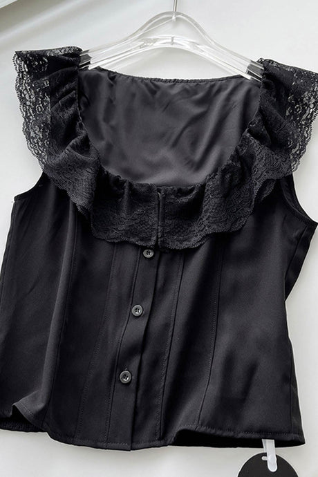 Arolora lace-neck-tank-top-fishtail-skirt-suits